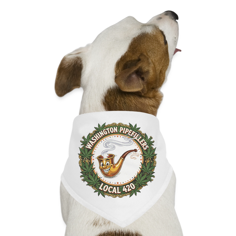 WASHINGTON PIPEFILLERS LOCAL 420 Union Dog Bandana - white