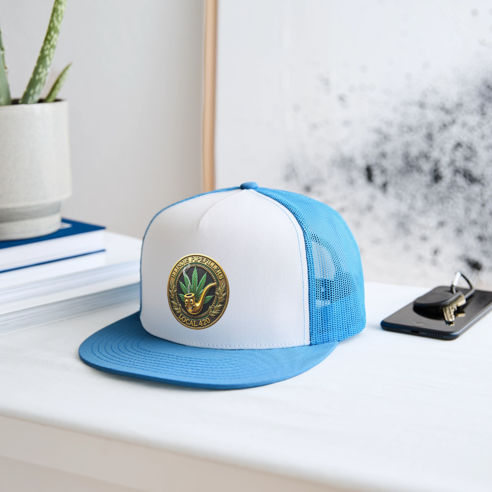 ILLINOIS PIPEFILLERS LOCAL 420 Trucker Hat - white/blue