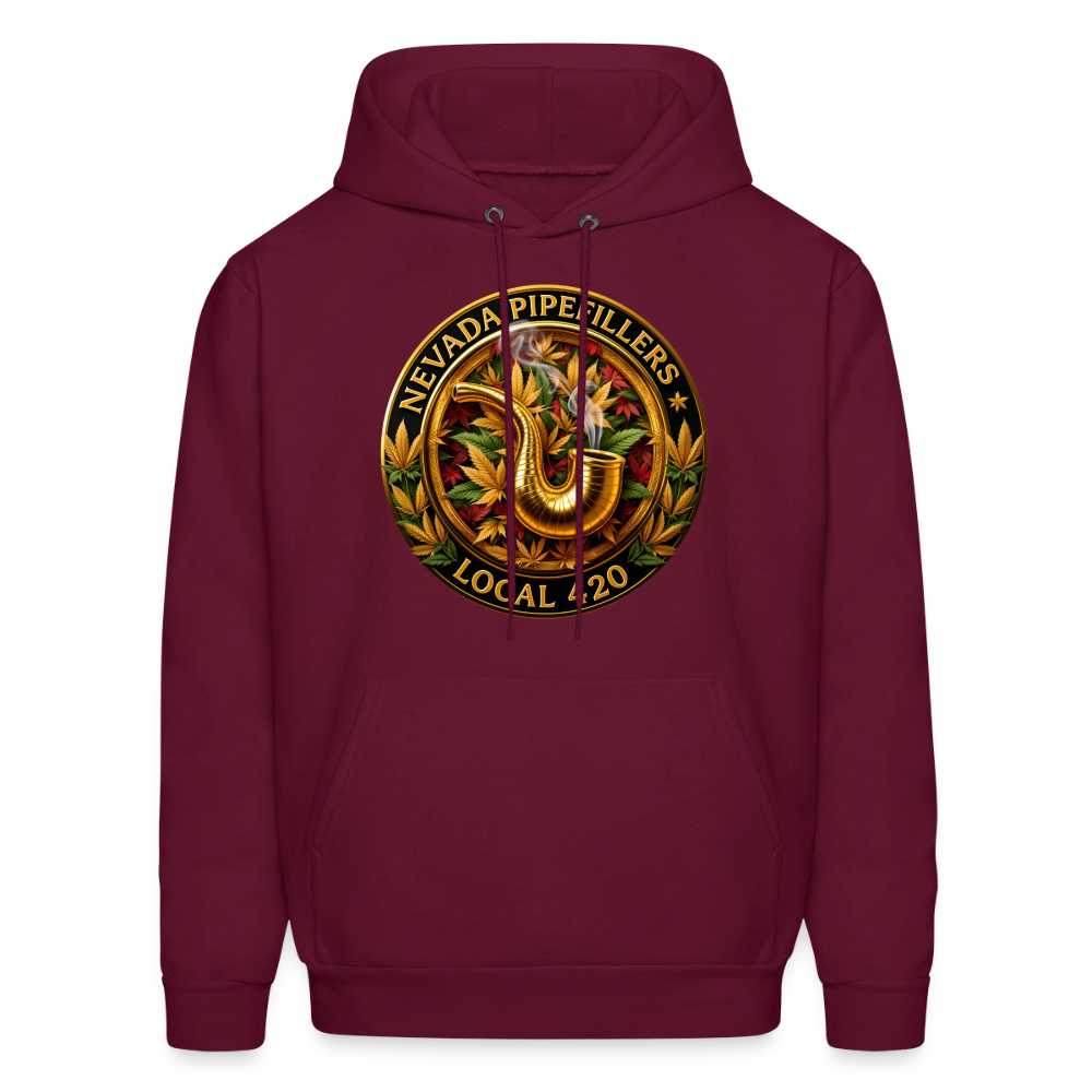 NEVADA PIPEFILLERS LOCAL 420  Men's Hoodie - burgundy
