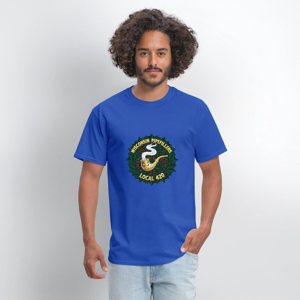 WISCONSIN PIPEFILLERS LOCAL 420 Men's T-Shirt - royal blue