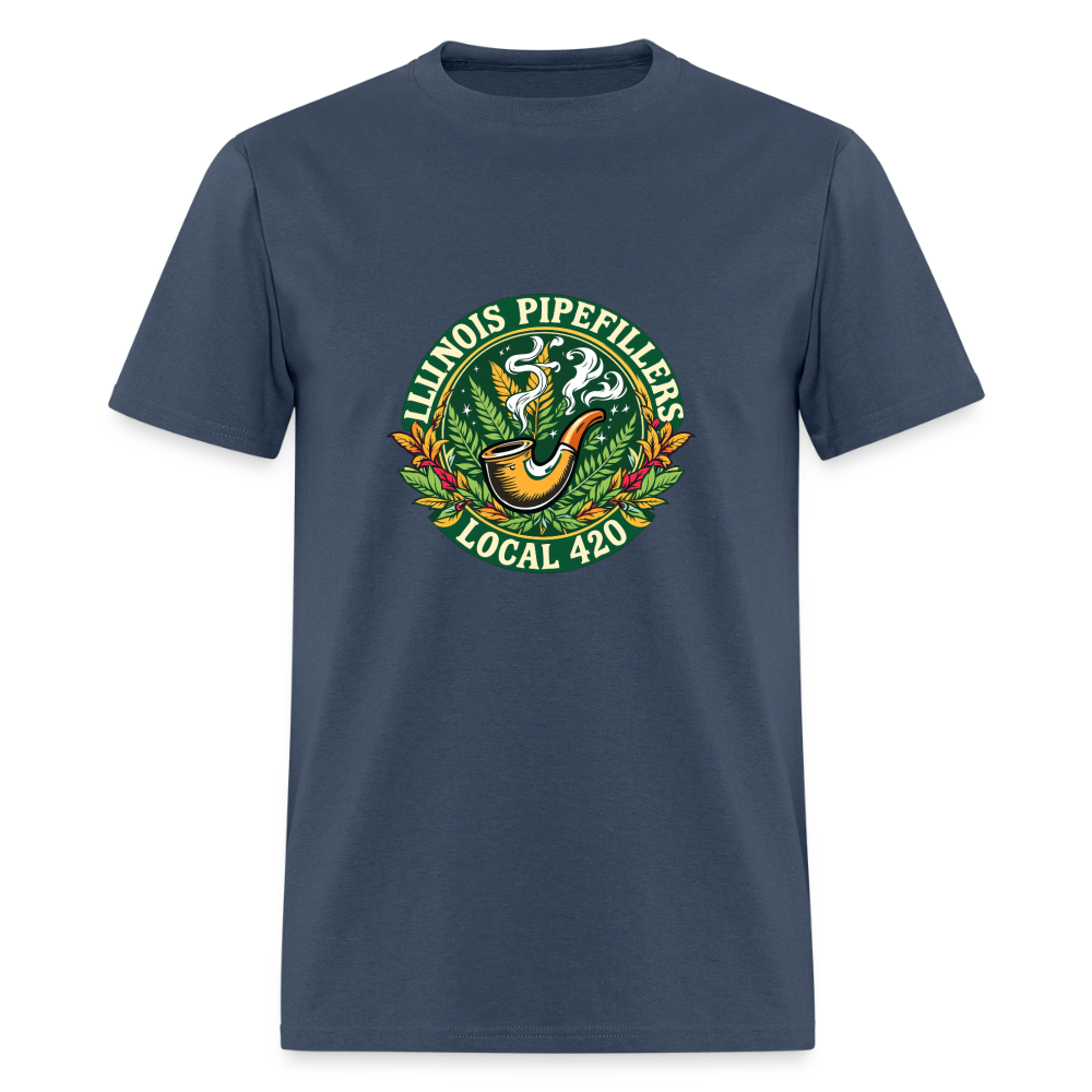 ILLINOIS PIPEFILLERS LOCAL 420 Men's T-Shirt -  blue dusk