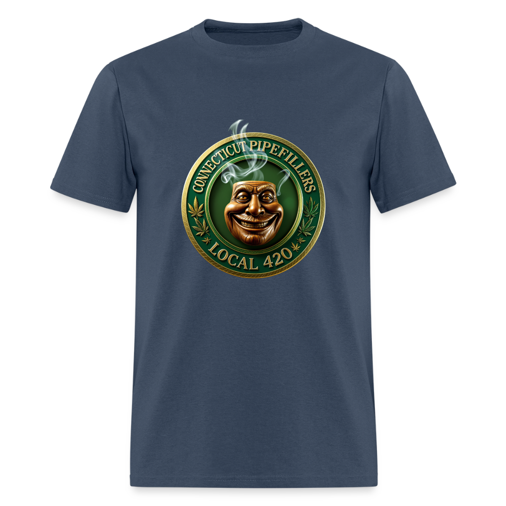 CONNECTICUT PIPEFILLERS LOCAL 420 DESIGN Men's T-Shirt -  blue dusk