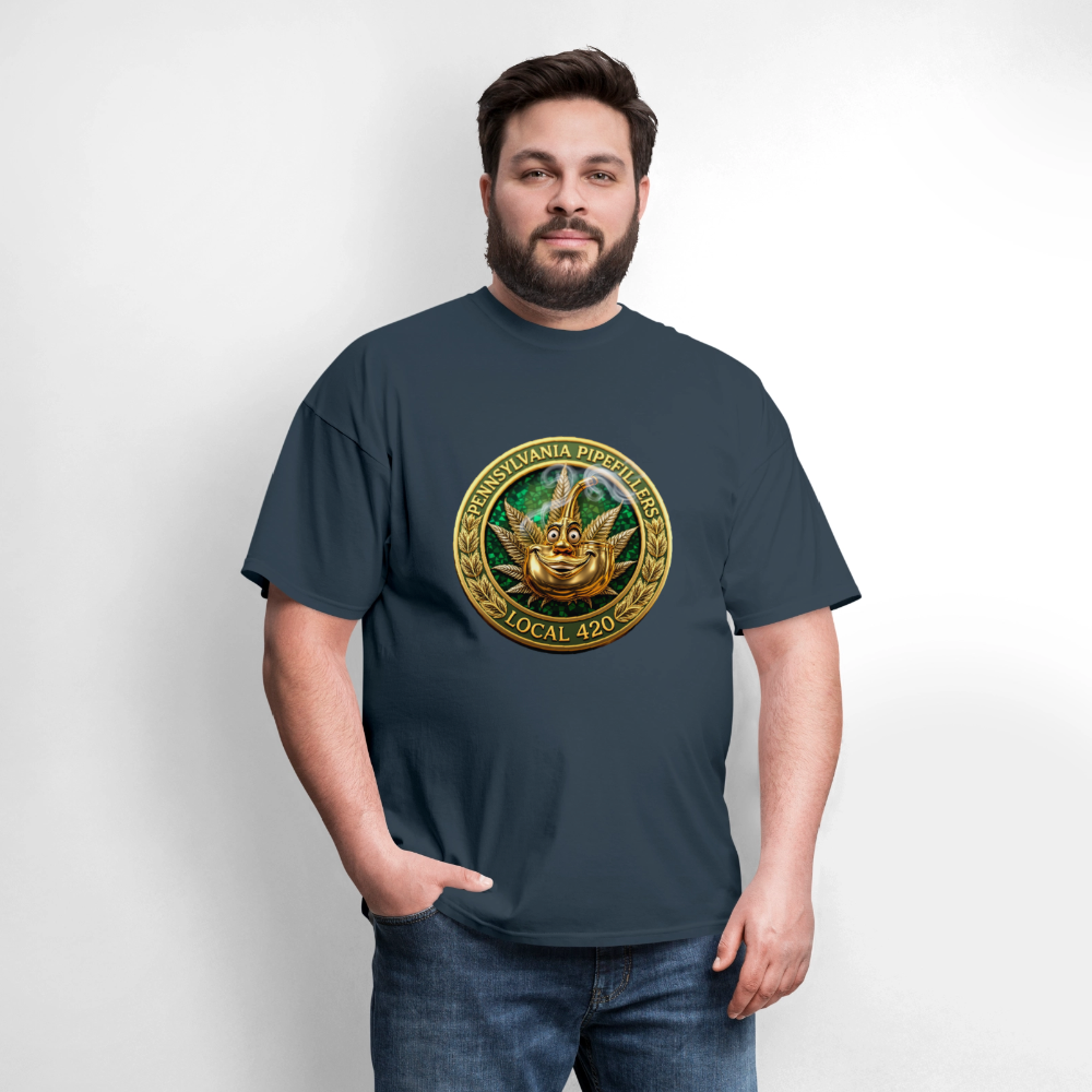 PENNSYLVANIA PIPEFILLERS LOCAL 420 F/B DESIGNS Men's T-Shirt -  blue dusk
