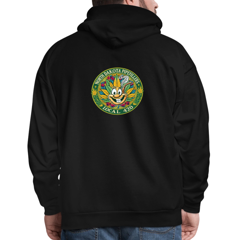 NORTH DAKOTA PIPEFILLERS LOCAL 420 F/B 2 DESIGNS Men's Hoodie - black