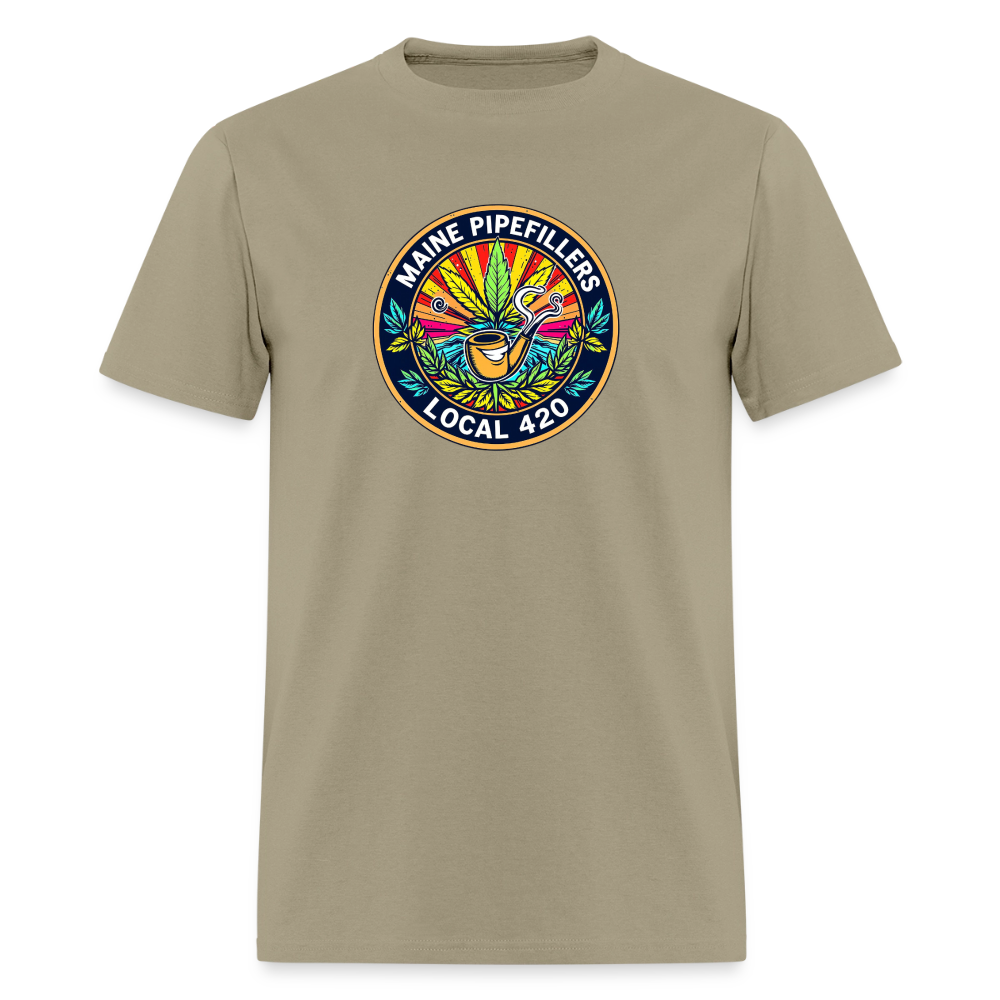 MAINE PIPEFILLERS LOCAL 420 Men's T-Shirt - khaki