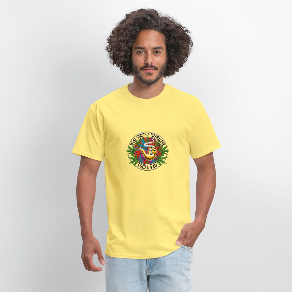 WEST VIRGINIA PIPEFILLERS LOCAL 420 F/B DESIGN Men's T-Shirt - cornsilk
