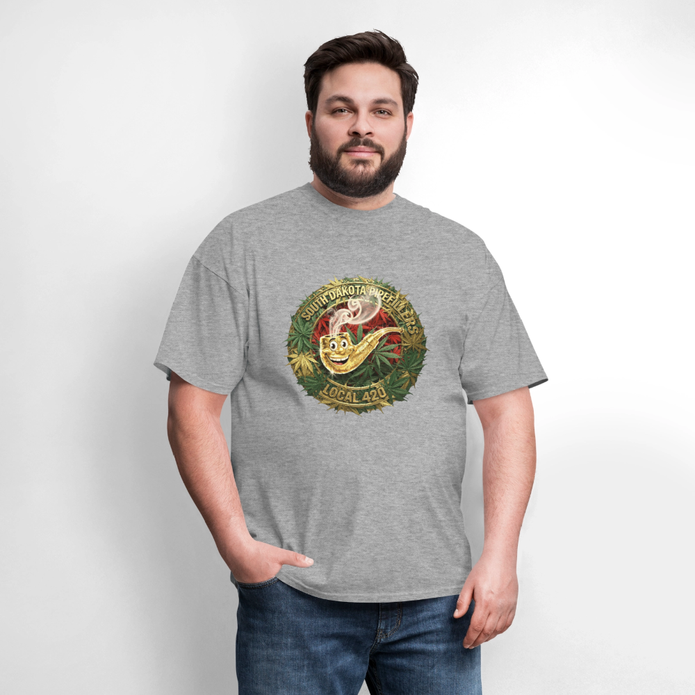 SOUTH DAKOTA PIPEFILLERS LOCAL 420  F/B DESIGN Men's T-Shirt - heather gray