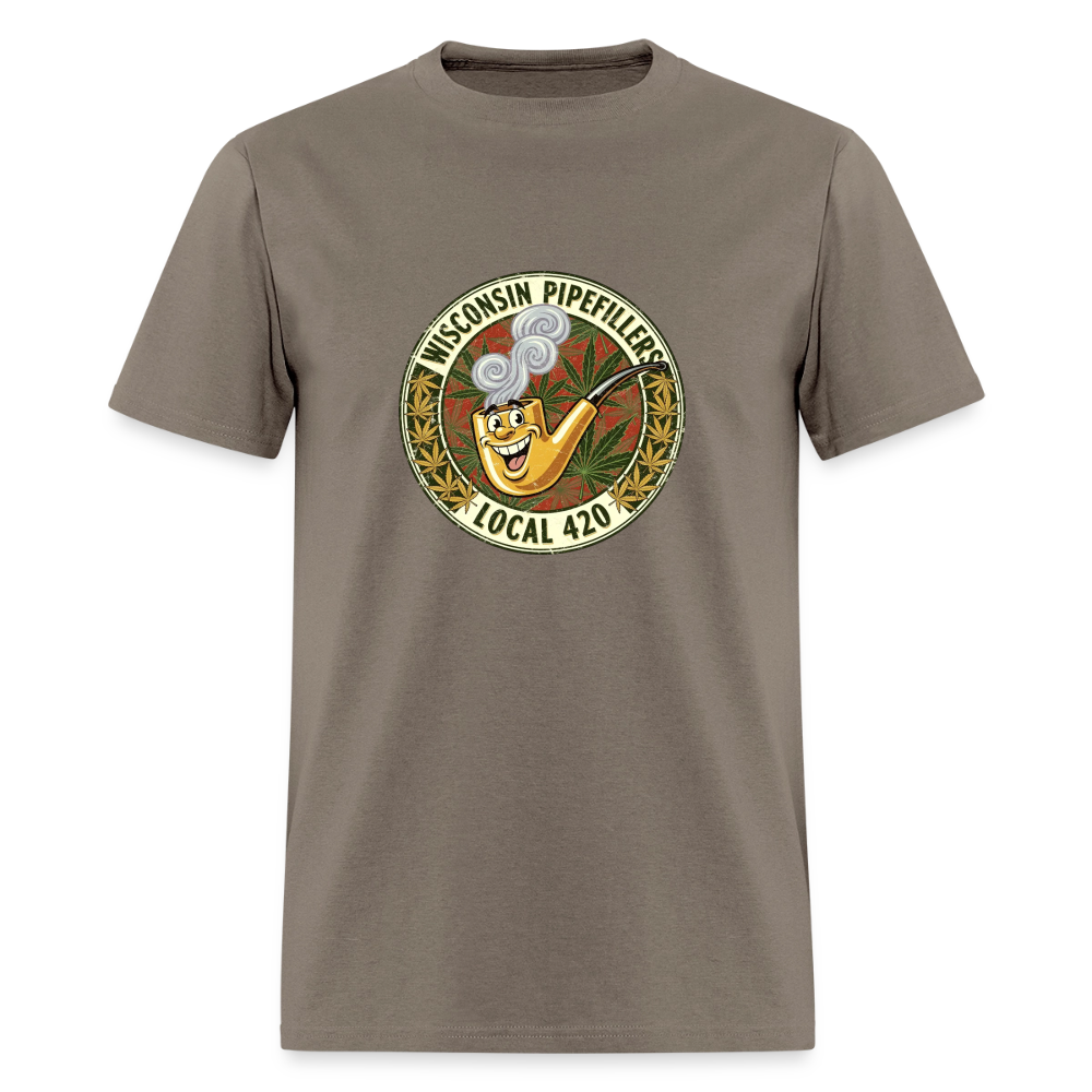 WISCONSIN PIPEFILLERS LOCL 420 F/B DESIGN Men's T-Shirt - safari