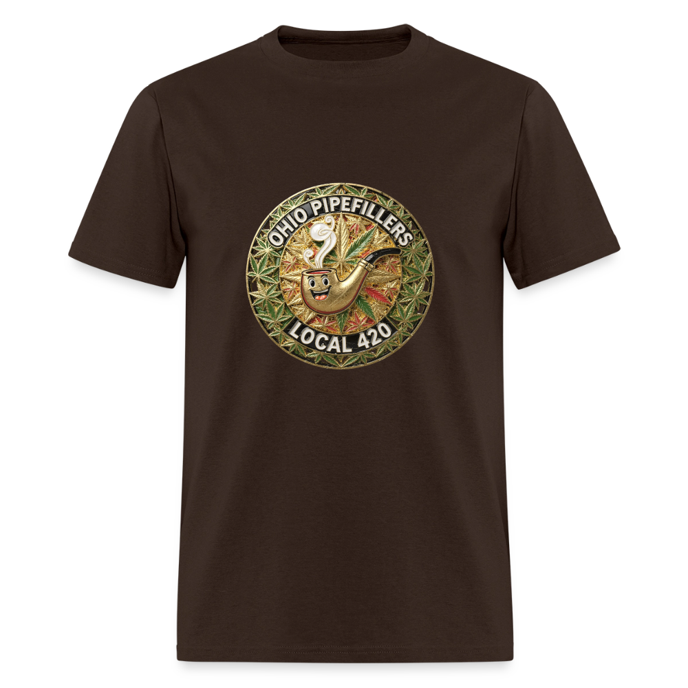 OHIO PIPEFILLERS LOCAL 420  Men's T-Shirt - brown