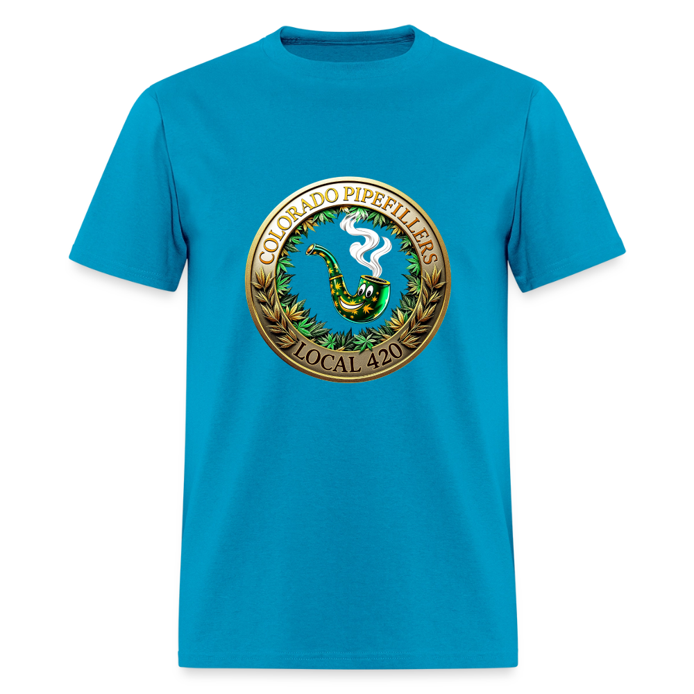 COLORADO PIPEFILLERS LOCAL 420  Men's T-Shirt - turquoise