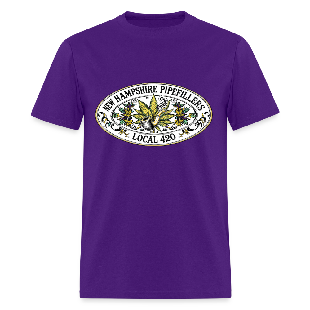 NEW HAMPSHIRE PIPEFILLERS LOCAL 420 2 EMBLEM Men's T-Shirt - purple