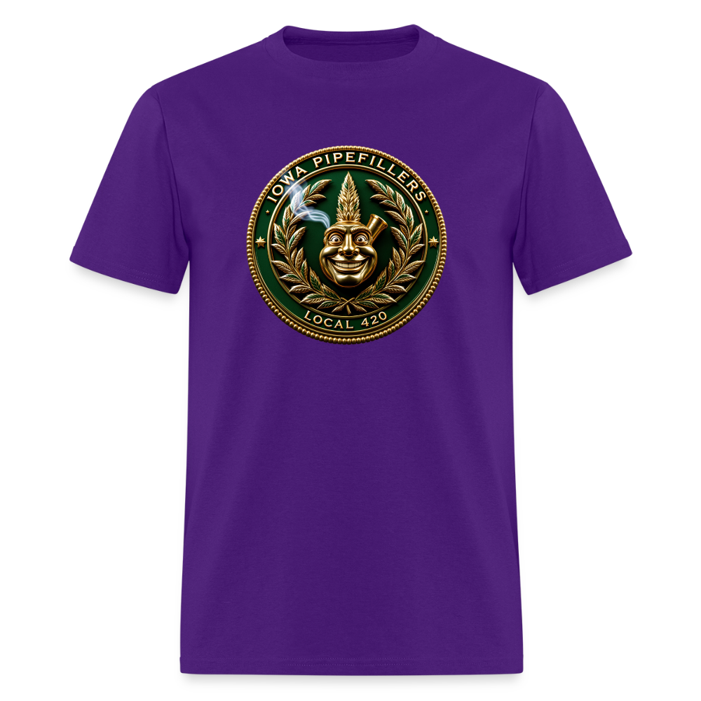 IOWA PIPEFILLERS LOCAL 420 F/B DESIGN Men's T-Shirt - purple