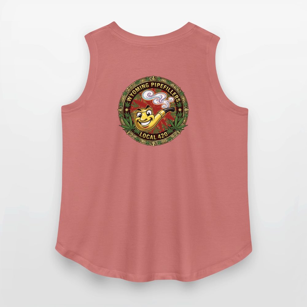 WYOMING PIPEFILLERS LOCAL 420 F/B DESIGN Women's Curvy Relaxed Tank Top - mauve