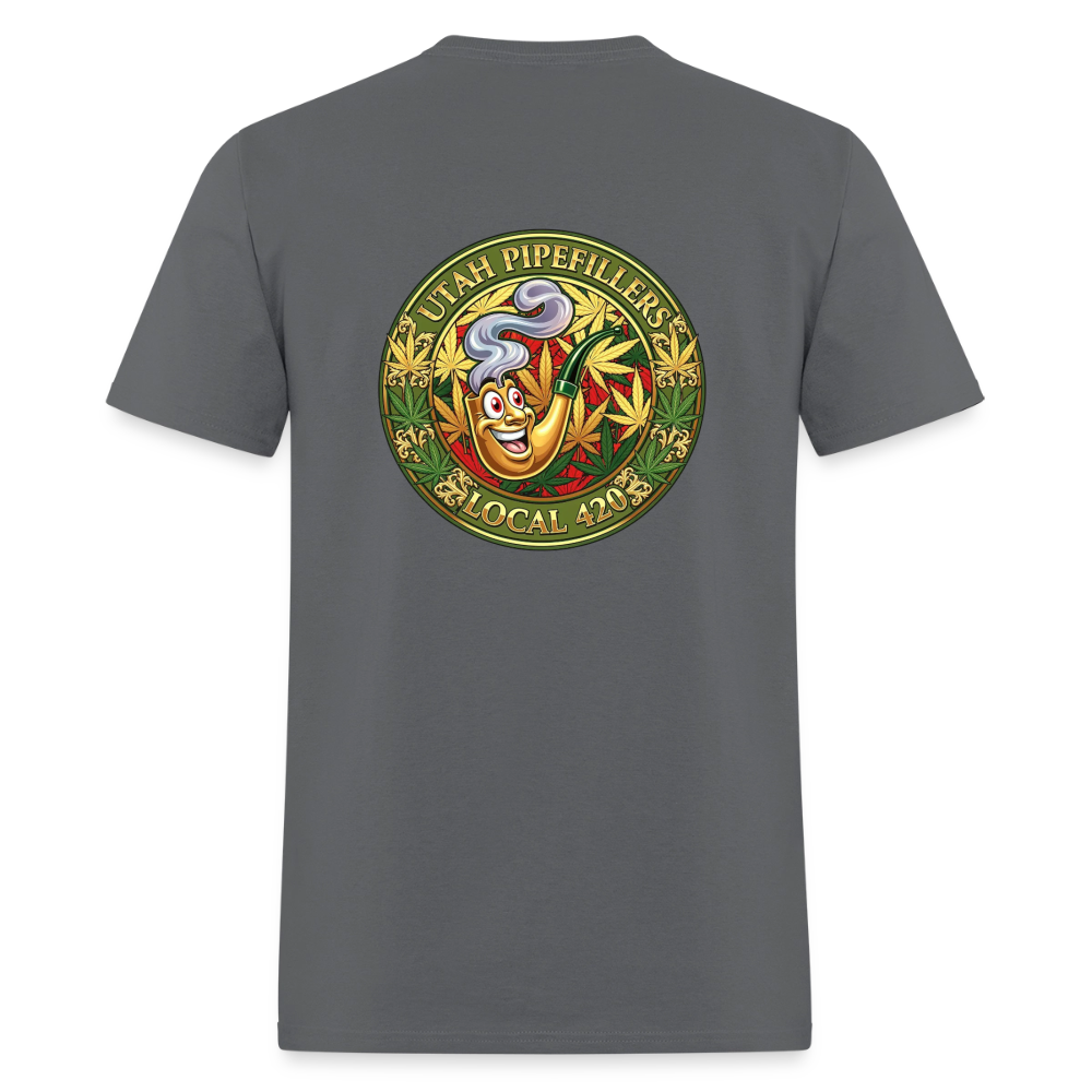 UTAH PIPEFILLERS LOCAL 420 F/B DESIGN Men's T-Shirt - charcoal