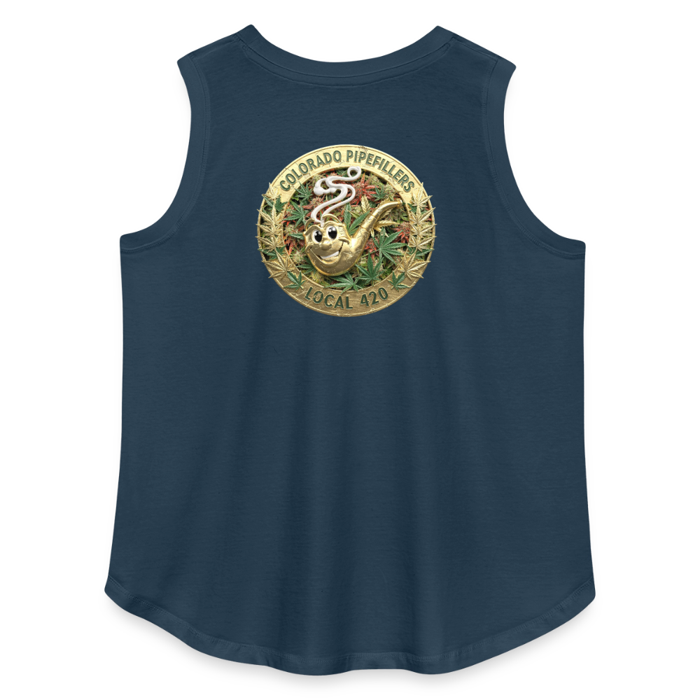 COLORADO PIPEFILLERS LOCAL 420 F/B DESIGN Women's Curvy Relaxed Tank Top - denim