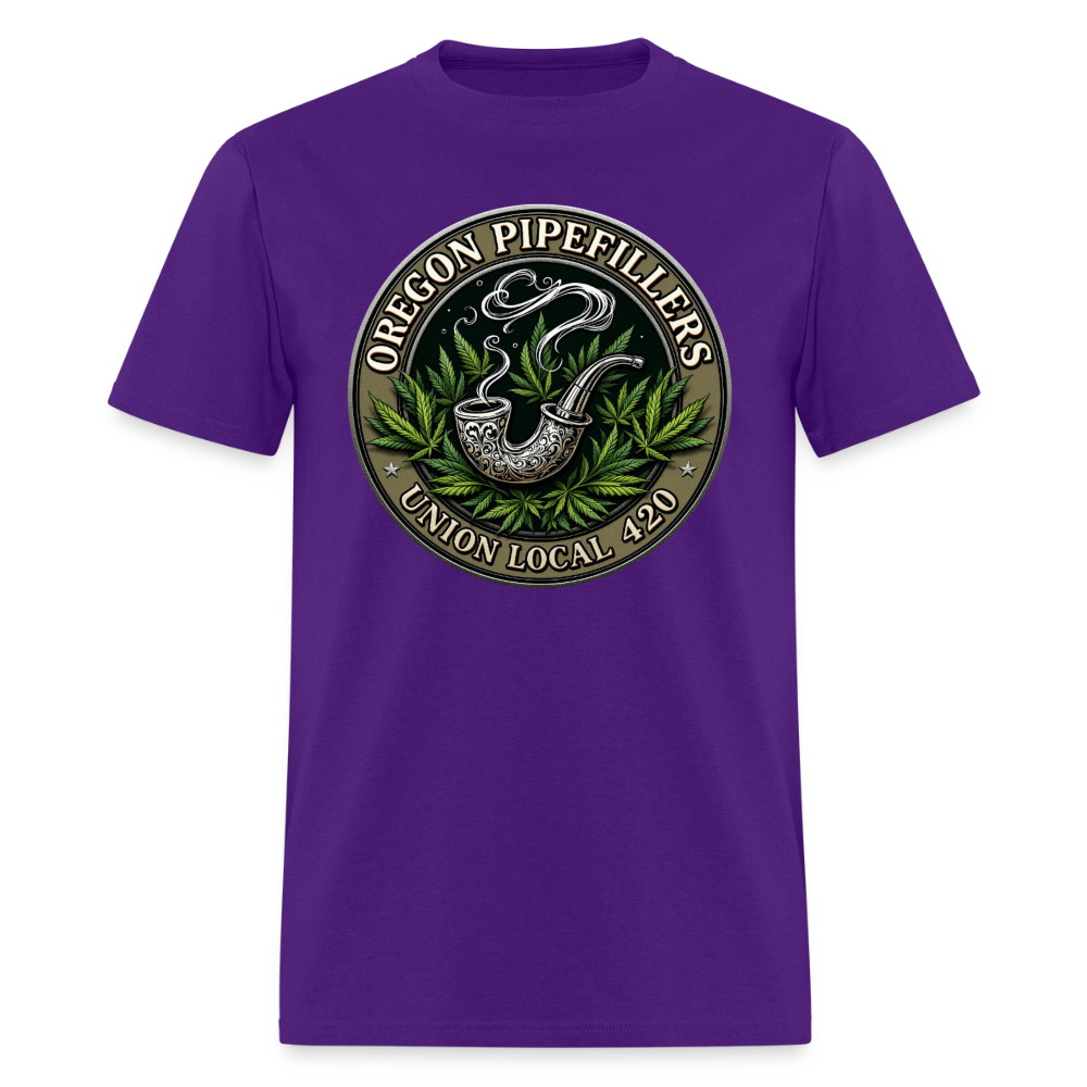 OREGON PIPEFILLERS LOCAL 420 2 EMBLEM Men's T-Shirt - purple