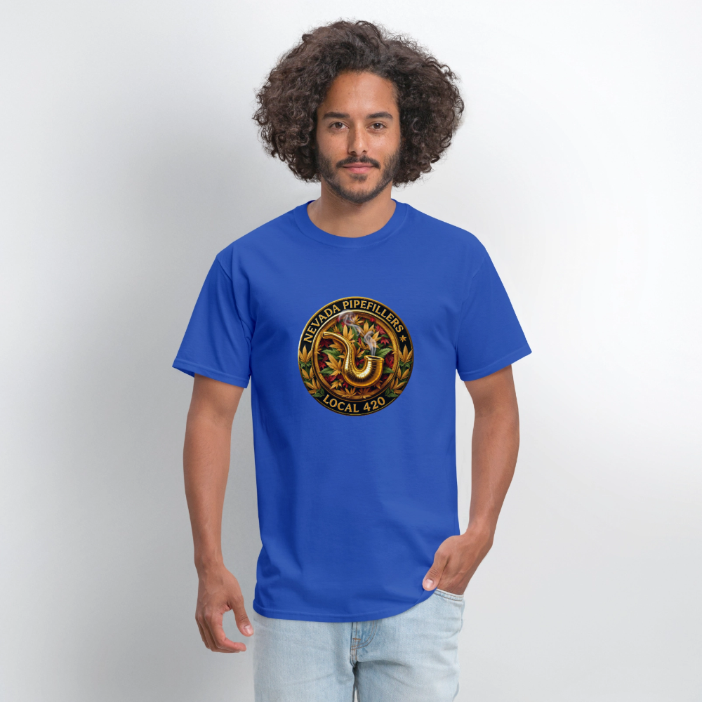 NEVADA PIPEFILLERS LOCAL 420 F/B DESIGN Men's T-Shirt - royal blue
