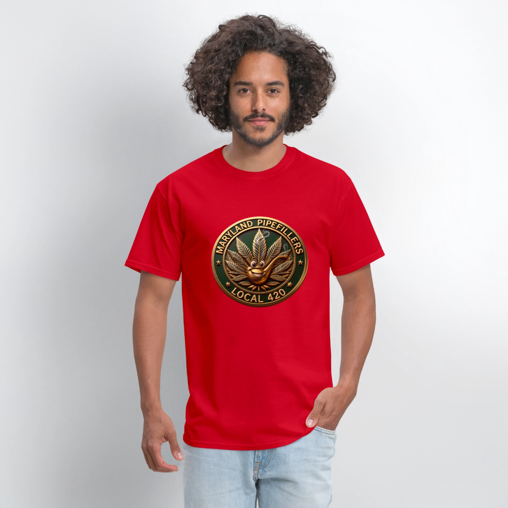 MARYLAND PIPEFILLERS LOCAL 420 Men's T-Shirt - red