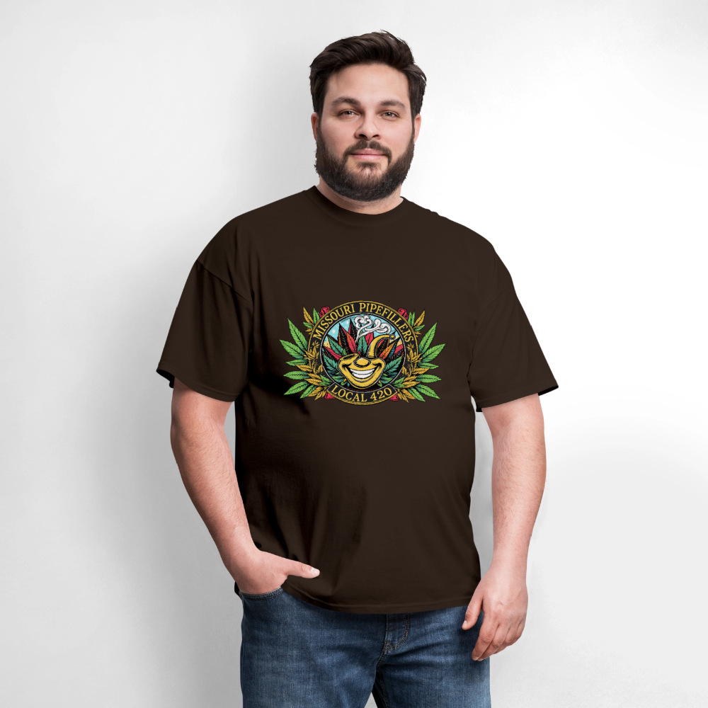 MISSOURI PIPEFILLERS LOCAL 420 Dog Bandana Men's T-Shirt - brown