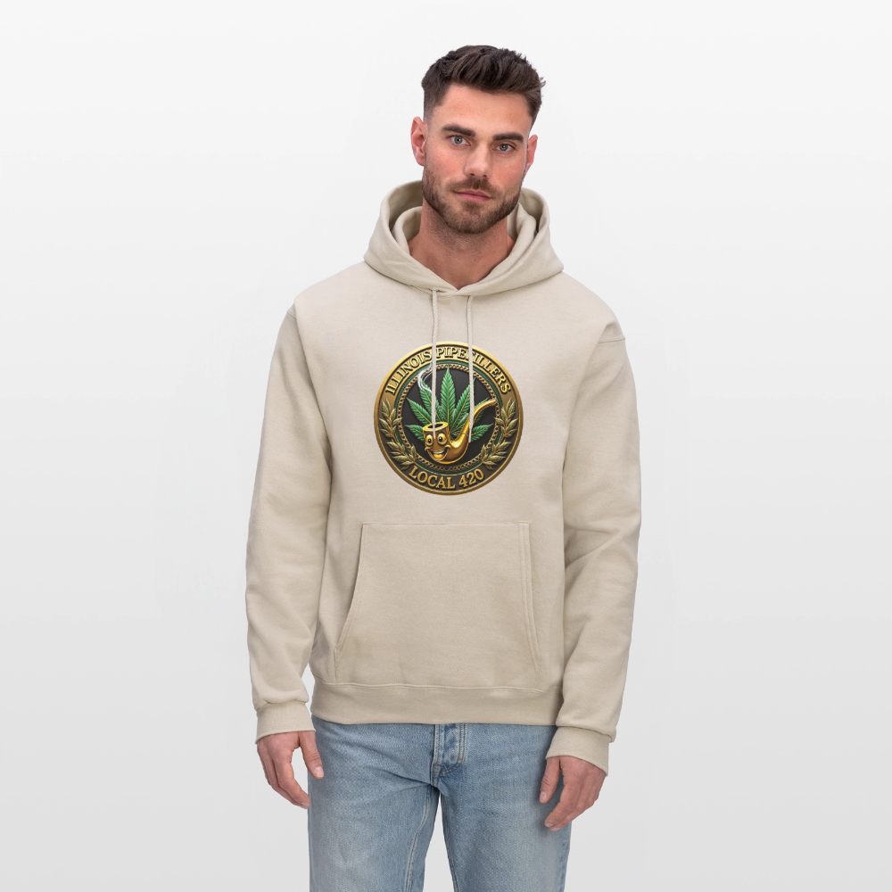 ILLINOIS PIPEFILLERS LOCAL 420  Men's Hoodie - Sand