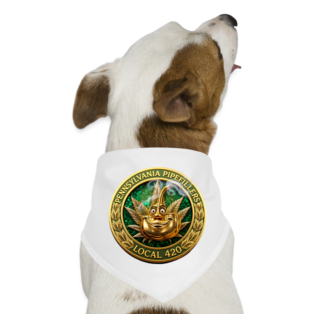 PENNSYLVANIA PIPEFILLERS LOCAL 420 Union Dog Bandana - white