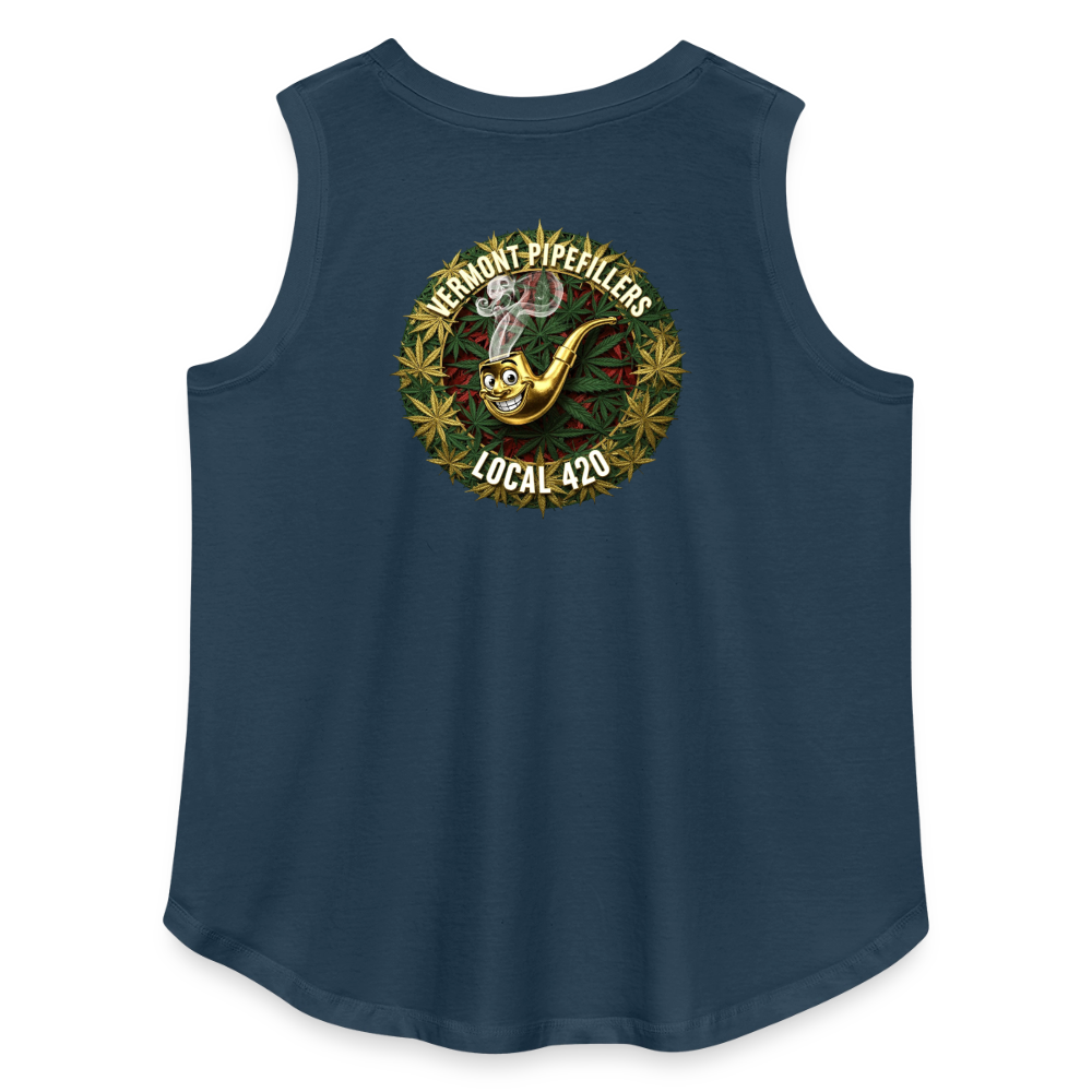 VERMONT PIPEFILLERS LOCAL 420  F/B DESIGN Women's Curvy Relaxed Tank Top - denim