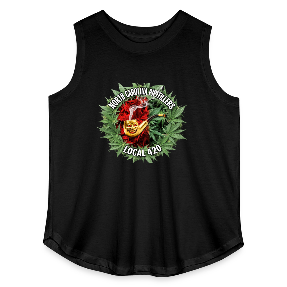 NORTH CAROLINA PIPEFILLERS LOCAL 420 Women's Curvy Relaxed Tank Top - black