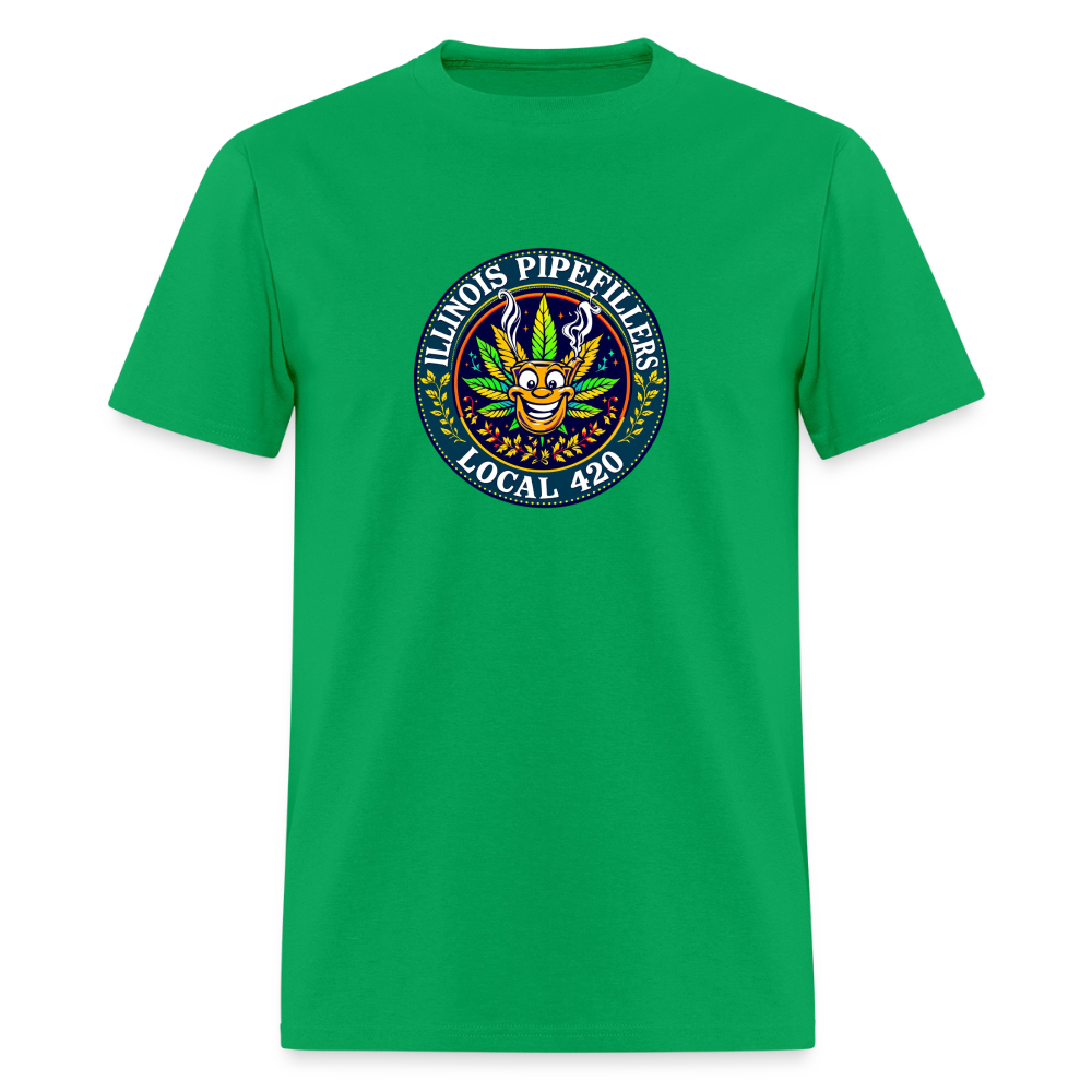 ILLINOIS PIPEFILLERS LOCAL 420 F/B DESIGN Men's T-Shirt - bright green