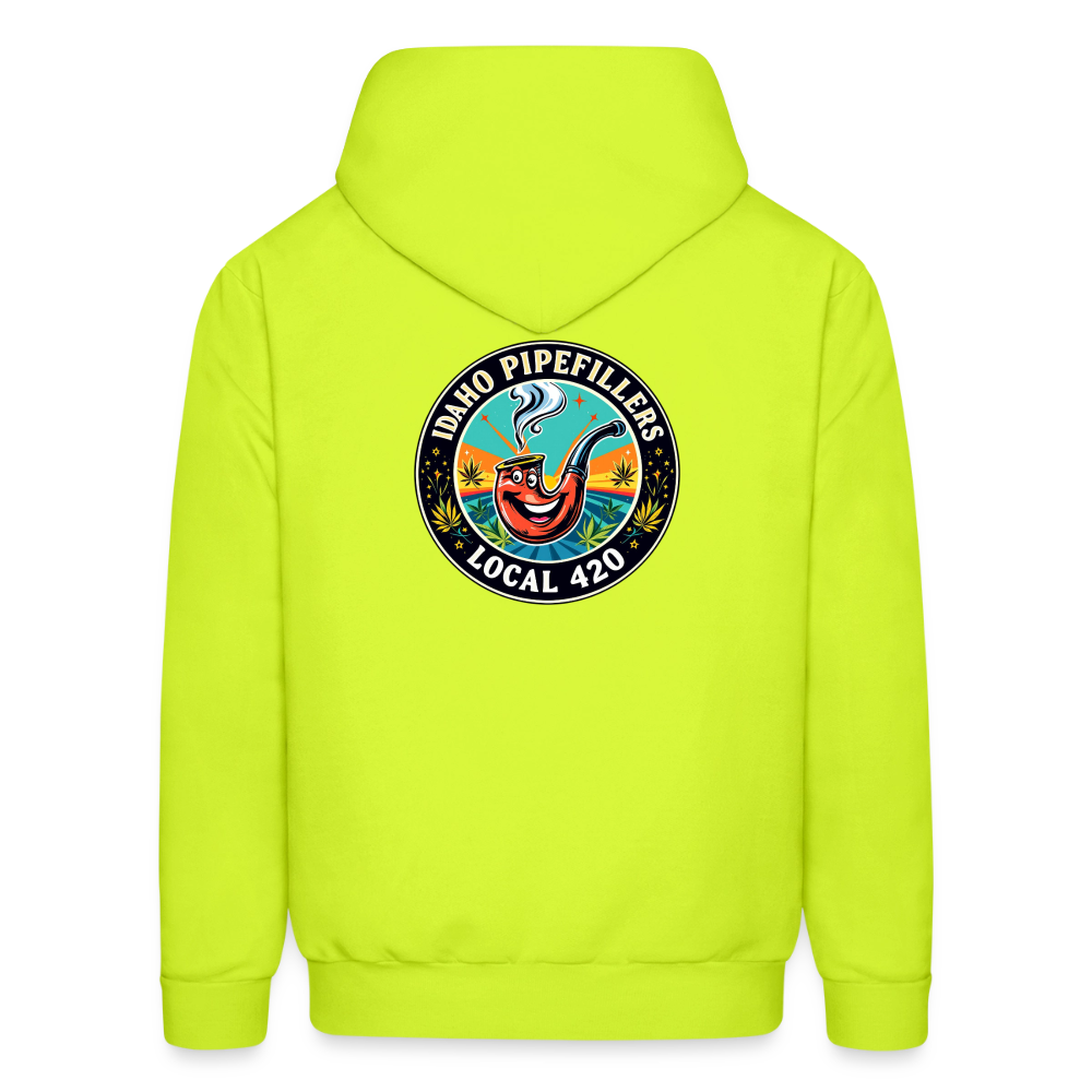 IDAHO PIPEFILLERS LOCAL 420 F/B DESIGN Men's Hoodie - safety green