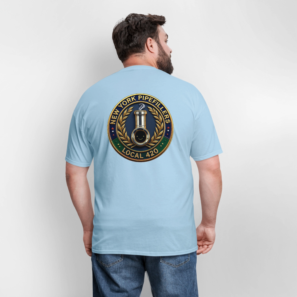 NEW YORK PIPEFILLERS LOCAL 420 F/B DESIGNS Men's T-Shirt - powder blue