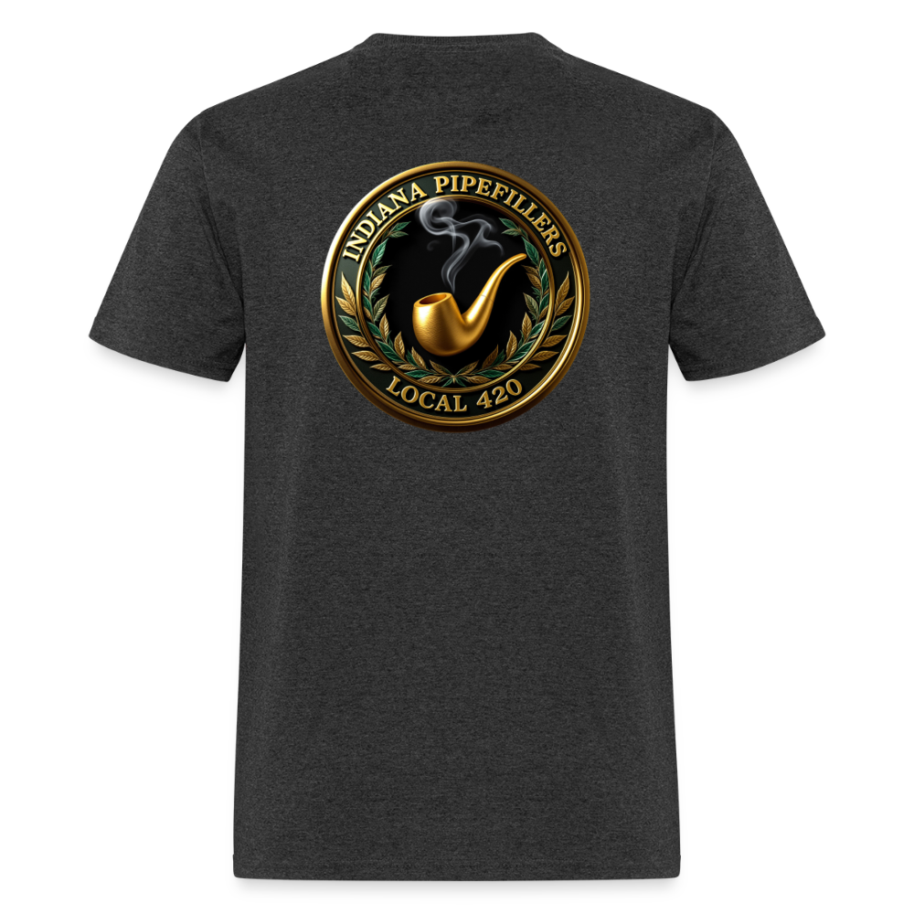 INDIANA PIPEFILLERS LOCAL 420 F/B DESIGN Men's T-Shirt - heather black