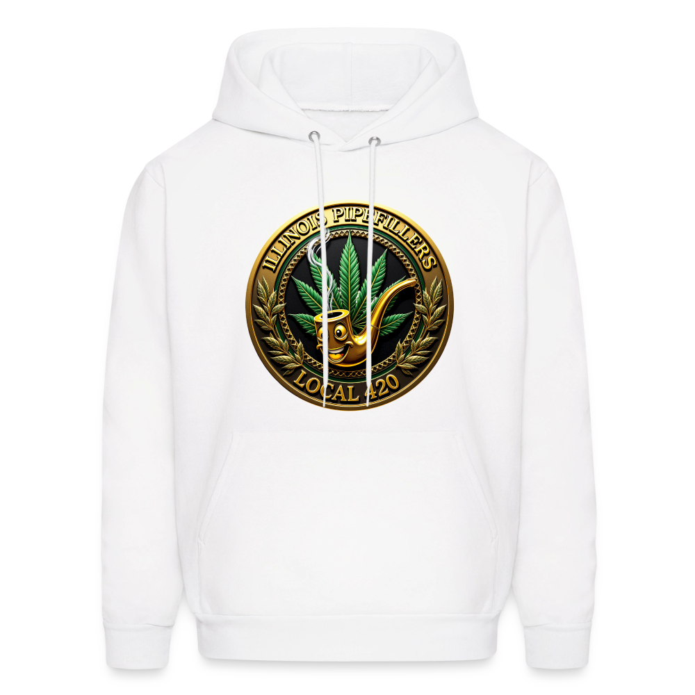 ILLINOIS PIPEFILLERS LOCAL 420 F/B DESIGN Men's Hoodie - white