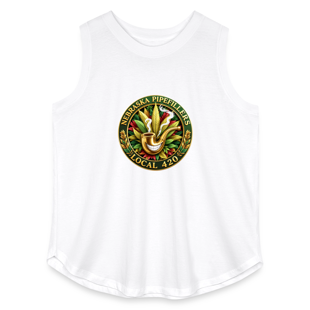 NEBRASKA PIPEFILLERS LOCAL 420 Women's Curvy Relaxed Tank Top - white