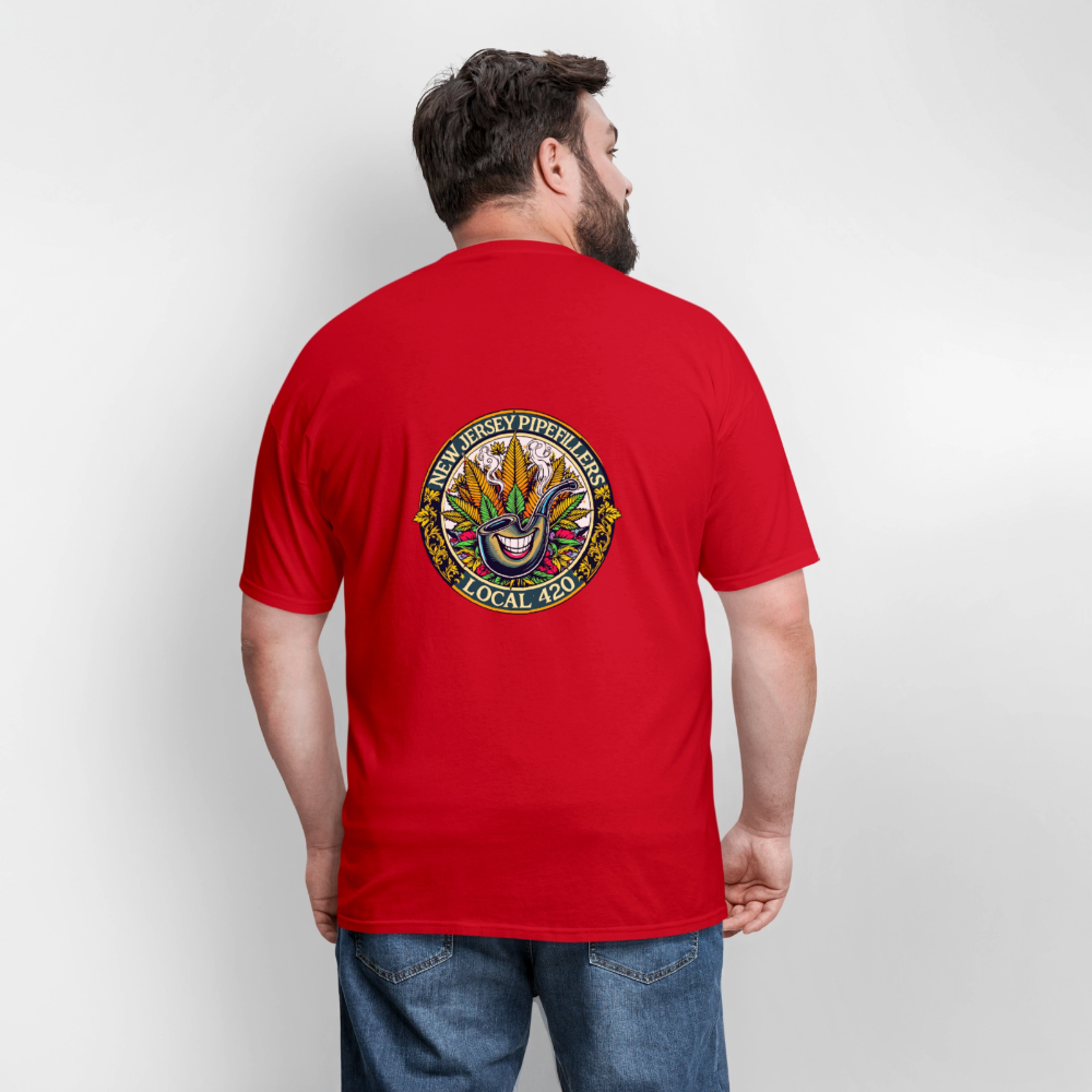 NEW JERSEY PIPEFILLERS LOCAL 420 F/B DESIGN Men's T-Shirt - red