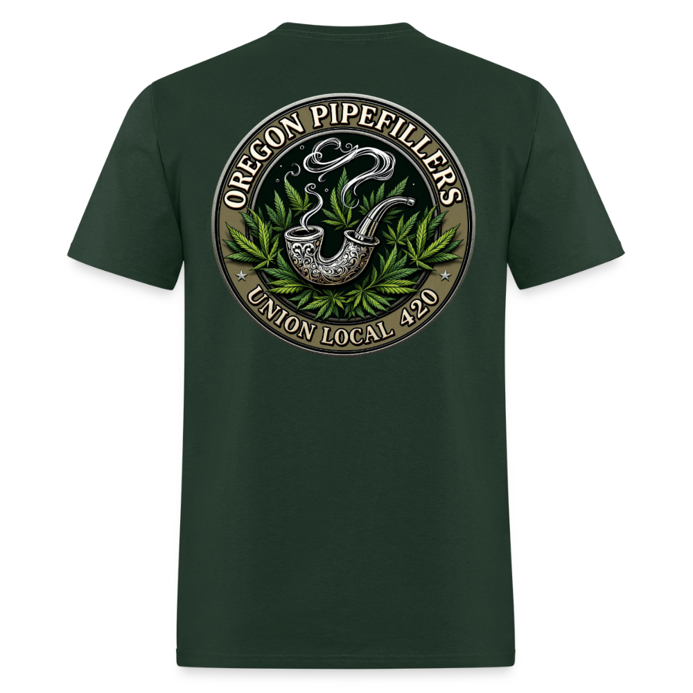 OREGON PIPEFILLERS LOCAL 420 2 EMBLEM Men's T-Shirt - forest green