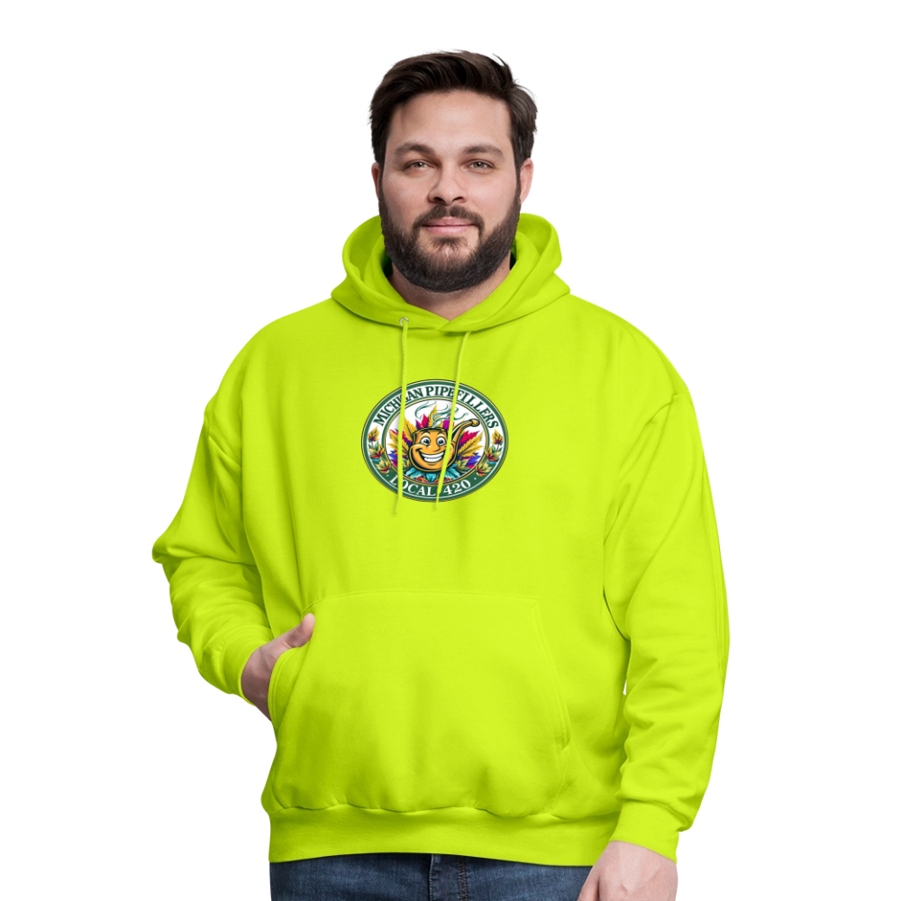 MICHIGAN PIPEFILLERS LOCAL 420 Men's Hoodie - safety green