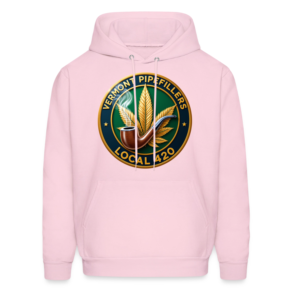 VERMONT PIPEFILLERS LOCAL 420 2 EMBLEM Men's Hoodie - pale pink
