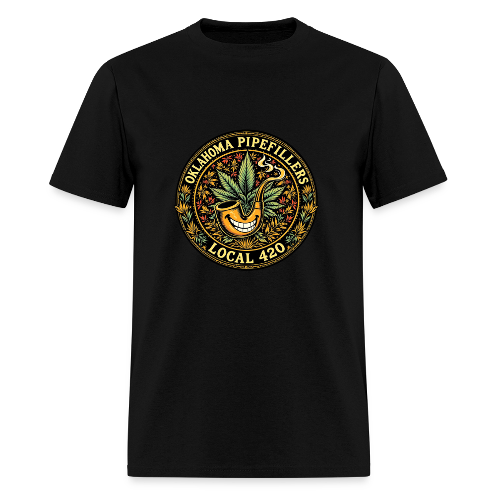 OKLAOMA PIPEFILLERS LOCAL 420  Men's T-Shirt - black