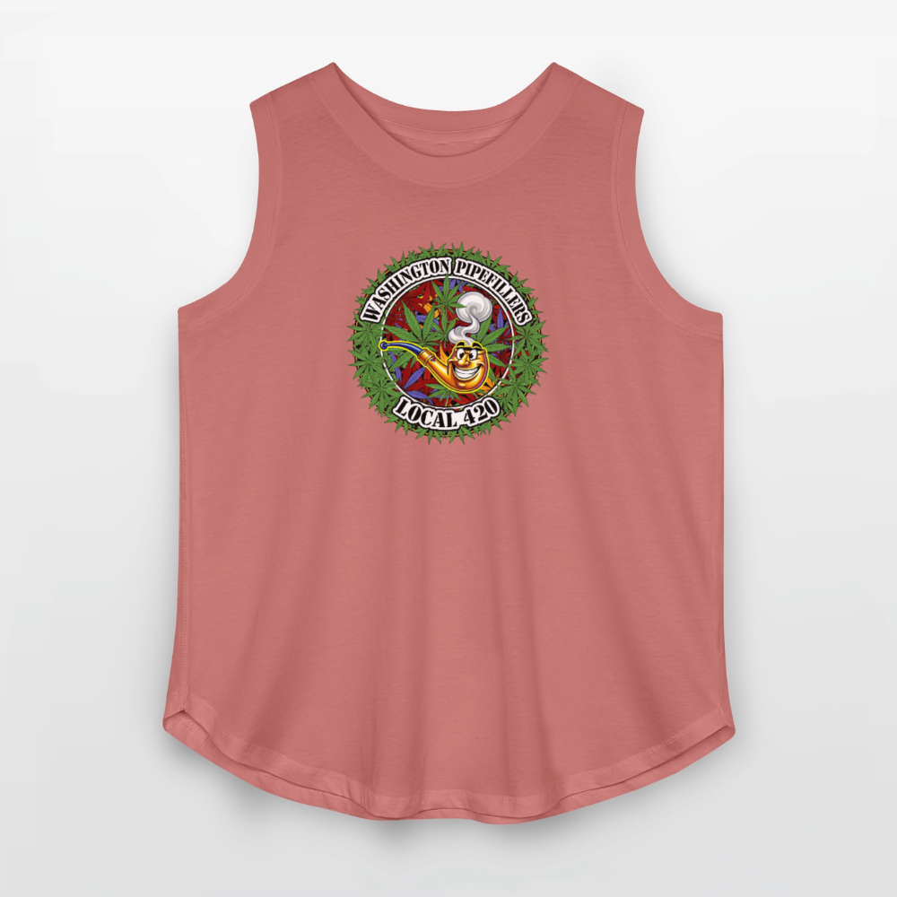 WASHINGTON PIPEFILLERS LOCAL 420 Women's Curvy Relaxed Tank Top - mauve