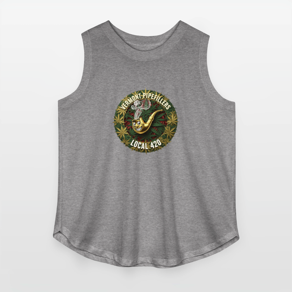 VERMONT PIPEFILLERS LOCAL 420  F/B DESIGN Women's Curvy Relaxed Tank Top - granite heather 