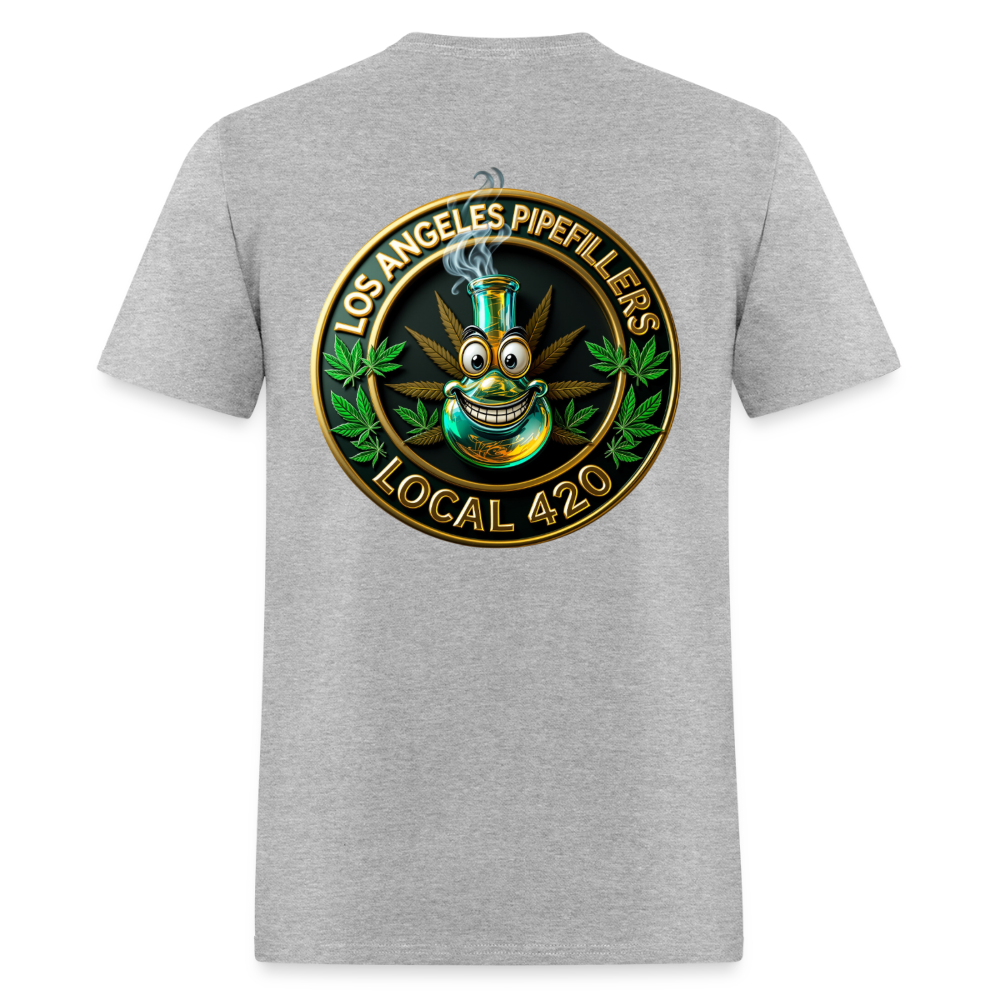 LOS ANGELES PIPEFILLERS LOCAL 420 F/B DESIGNS Men's T-Shirt - heather gray