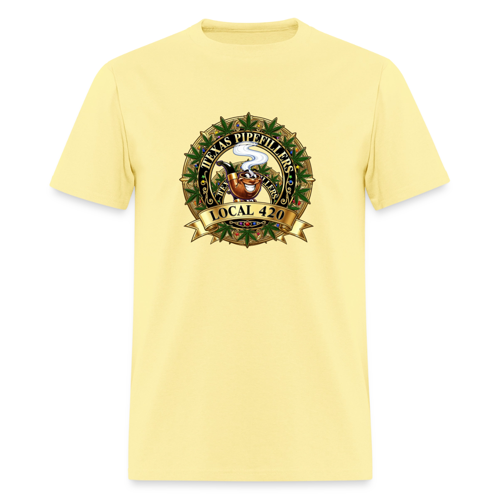 TEXAS PIPEFILLERS LOCAL 420 F/B DESIGN Men's T-Shirt - cornsilk