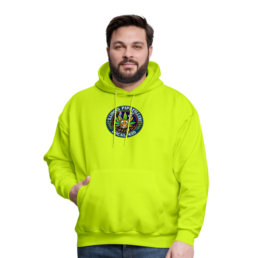 ILLINOIS PIPEFILLERS LOCAL 420 Men's Hoodie - safety green