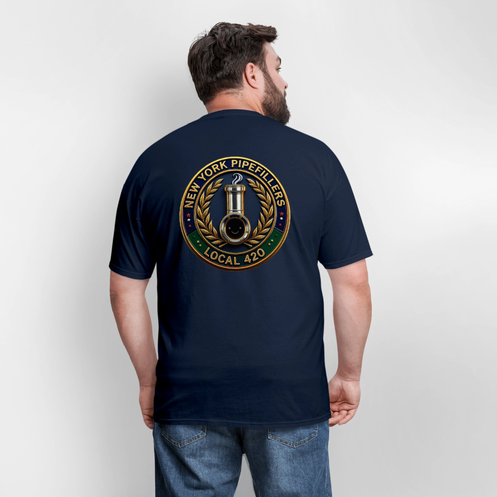 NEW YORK PIPEFILLERS LOCAL 420 F/B DESIGNS Men's T-Shirt - navy