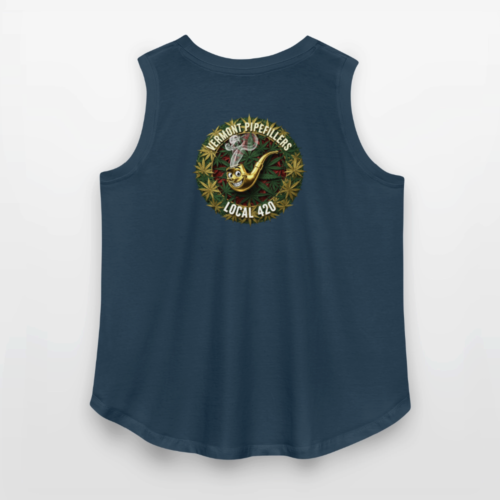 VERMONT PIPEFILLERS LOCAL 420  F/B DESIGN Women's Curvy Relaxed Tank Top - denim