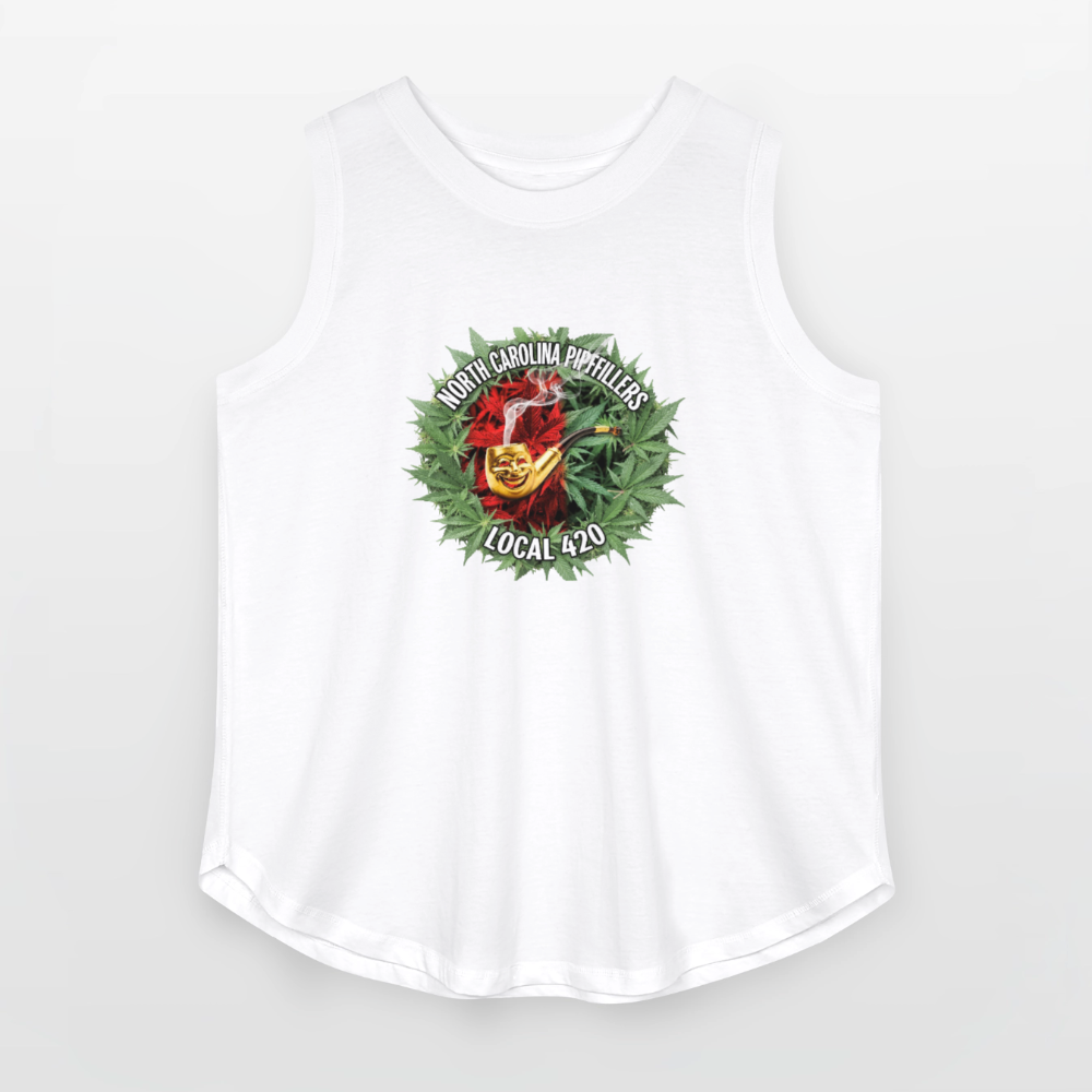 NORTH CAROLINA PIPEFILLERS LOCAL 420 Women's Curvy Relaxed Tank Top - white