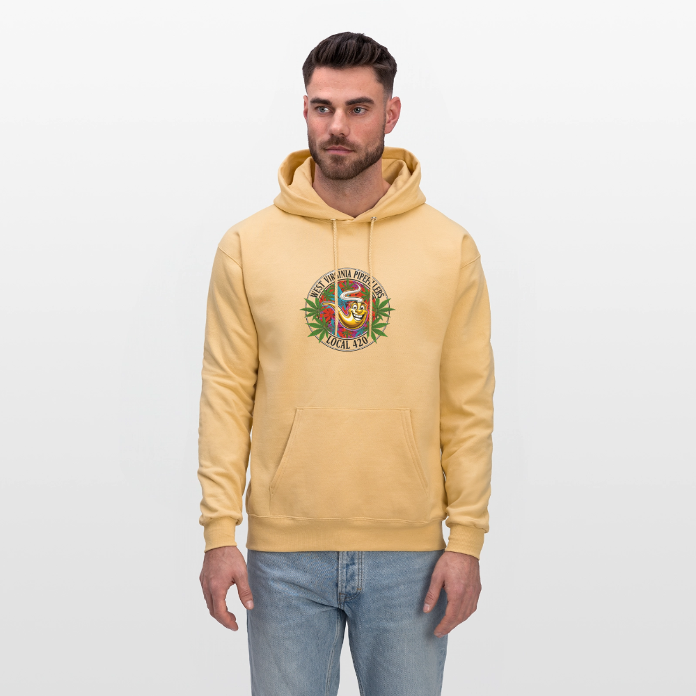 WEST VIRGINIA PIPEFILLERS LOCAL 420 F/B DESIGN  Men's  Hoodie - light gold 