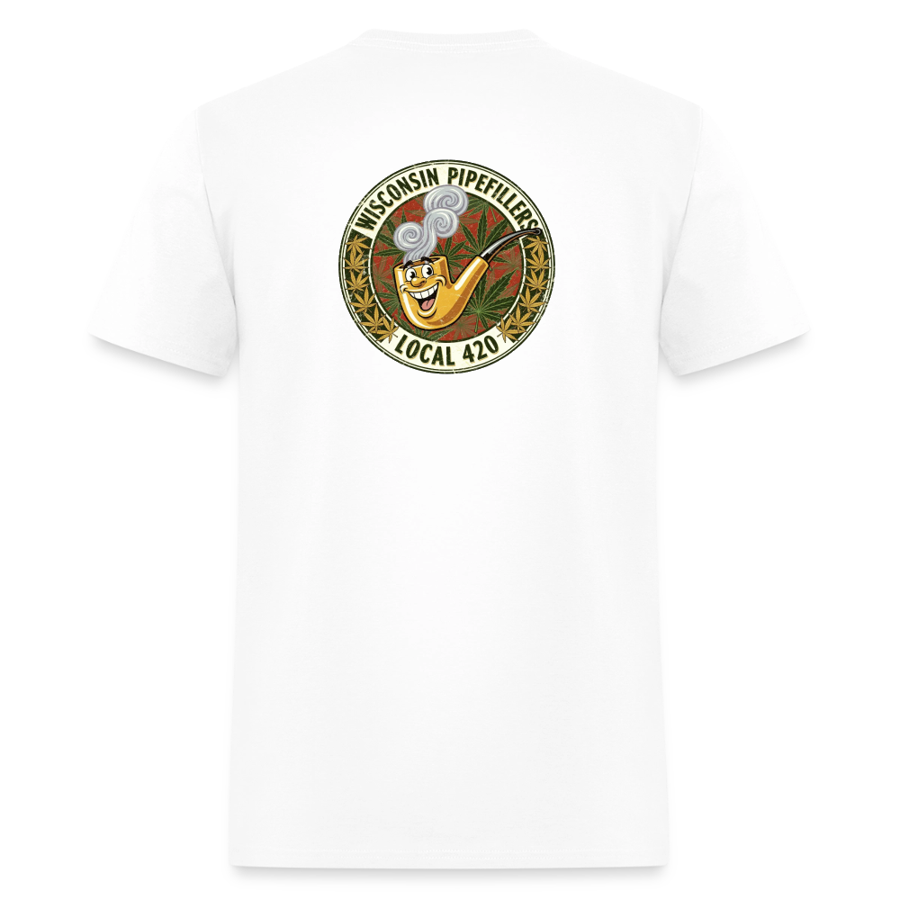 WISCONSIN PIPEFILLERS LOCL 420 F/B DESIGN Men's T-Shirt - white