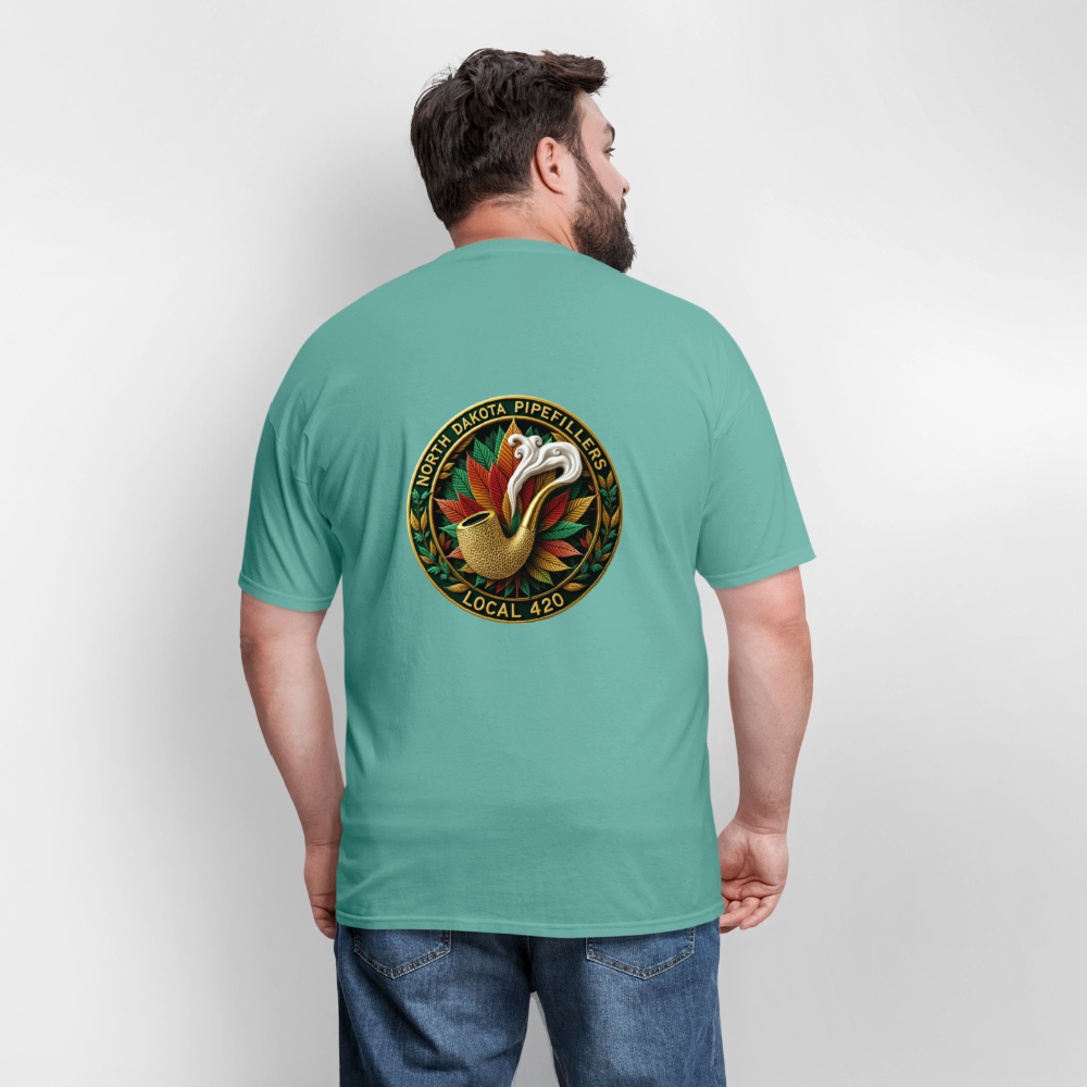 NORTH DAKOTA PIPEFILLERS LOCAL 420 F/B DESIGNS Men's T-Shirt - aquatic
