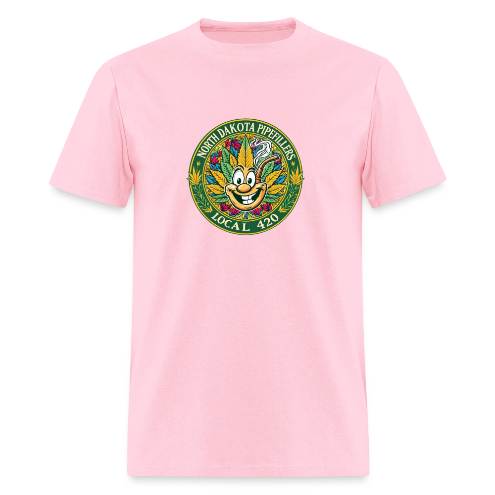 NORTH DAKOTA PIPEFILLERS LOCAL 420 F/B 2 DESIGNS Men's T-Shirt - pink